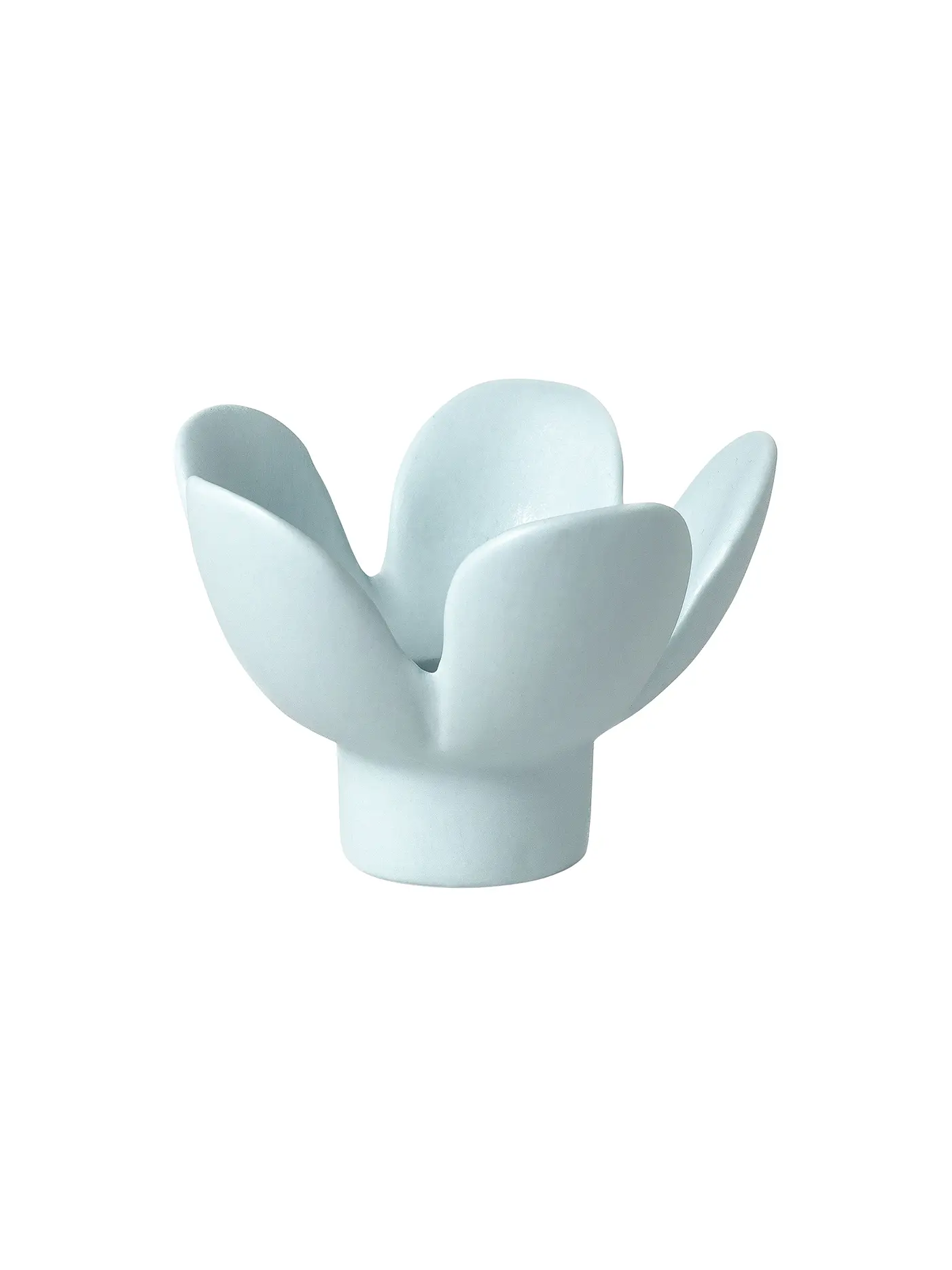 RAEDER | Kerzenhalter BLUME 8x8x5,5cm Gruen | hellblau